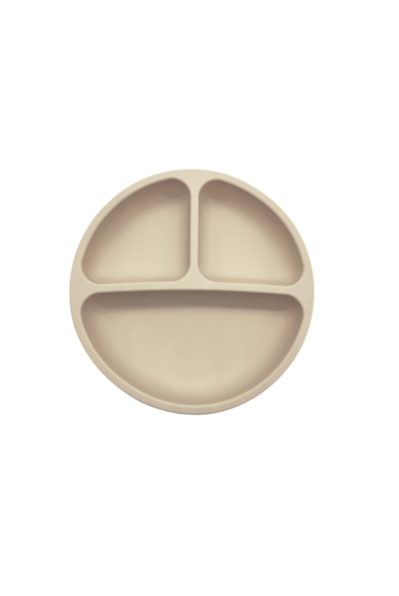 beige baby silicone divided plate