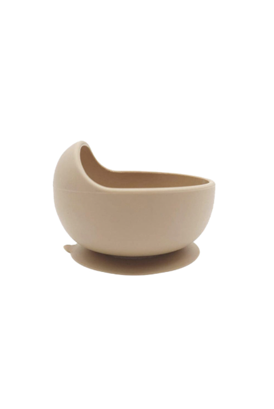 beige silicone baby bowl