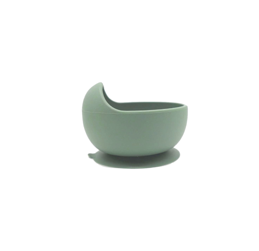 green silicone baby bowl