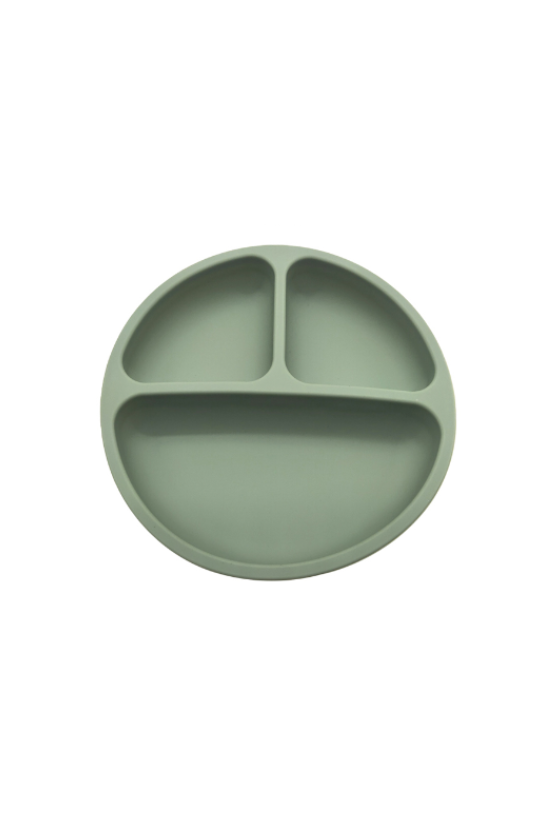 green baby silicone divided plate