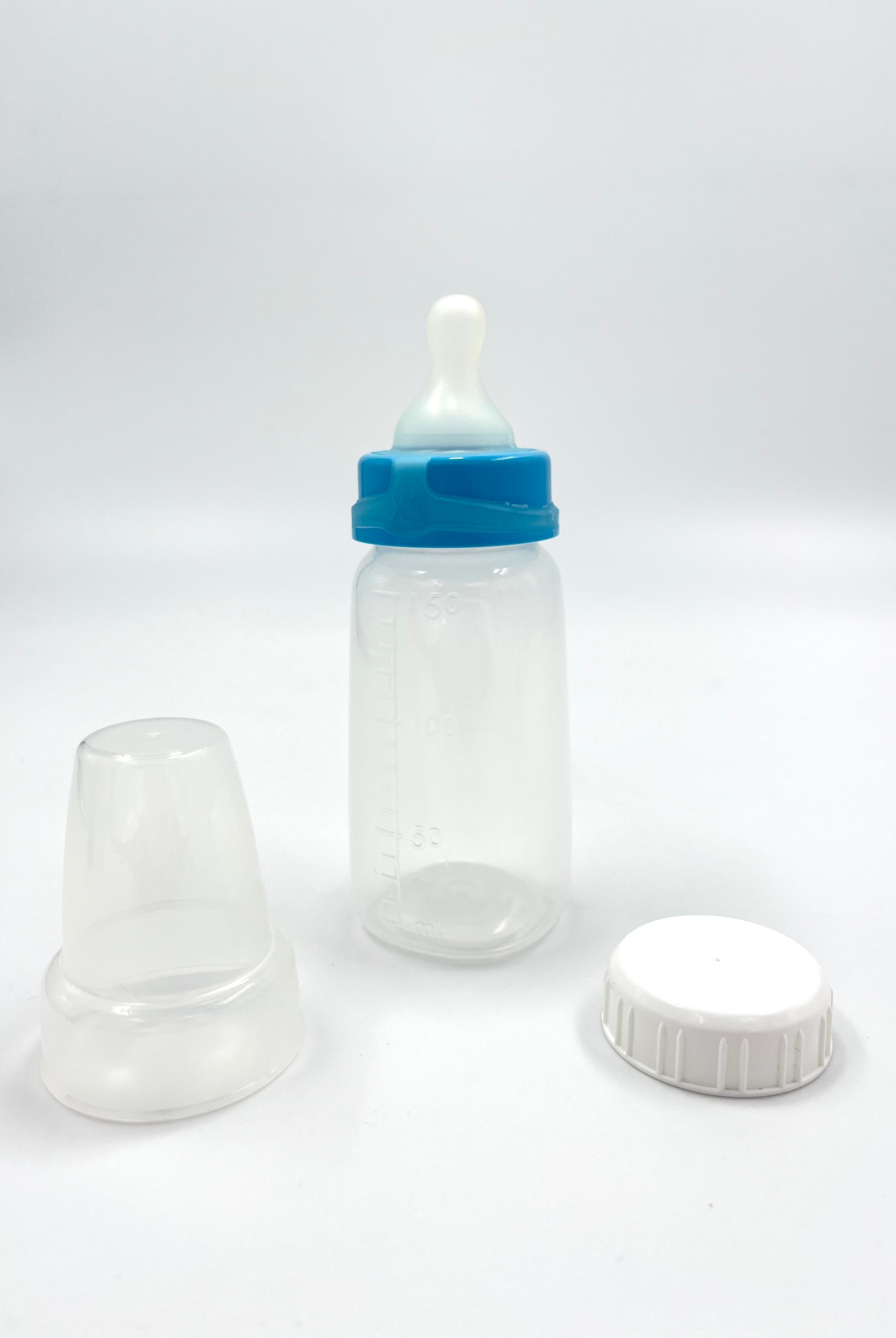 Sepal 150ml bottle, white cap, teat cover and blue teat