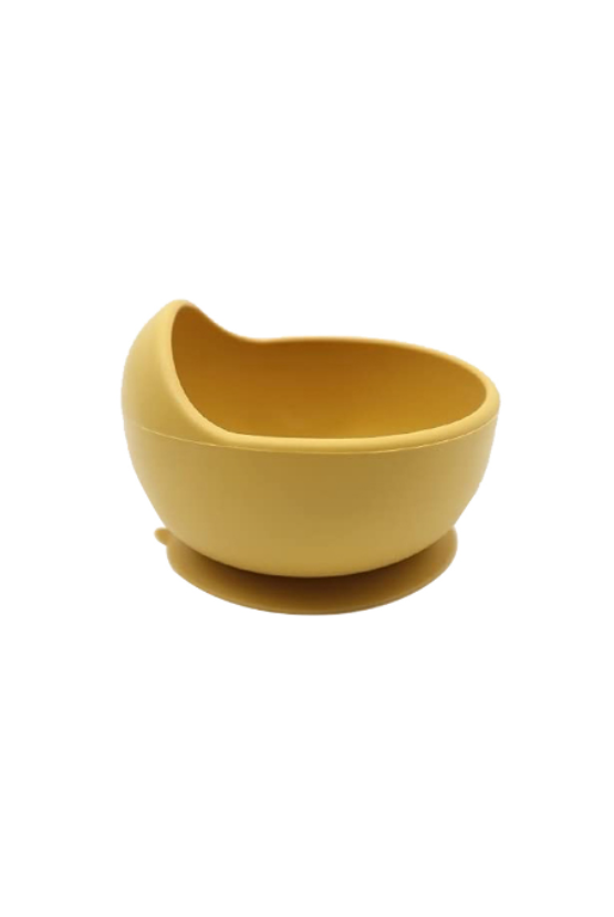 yellow silicone baby bowl