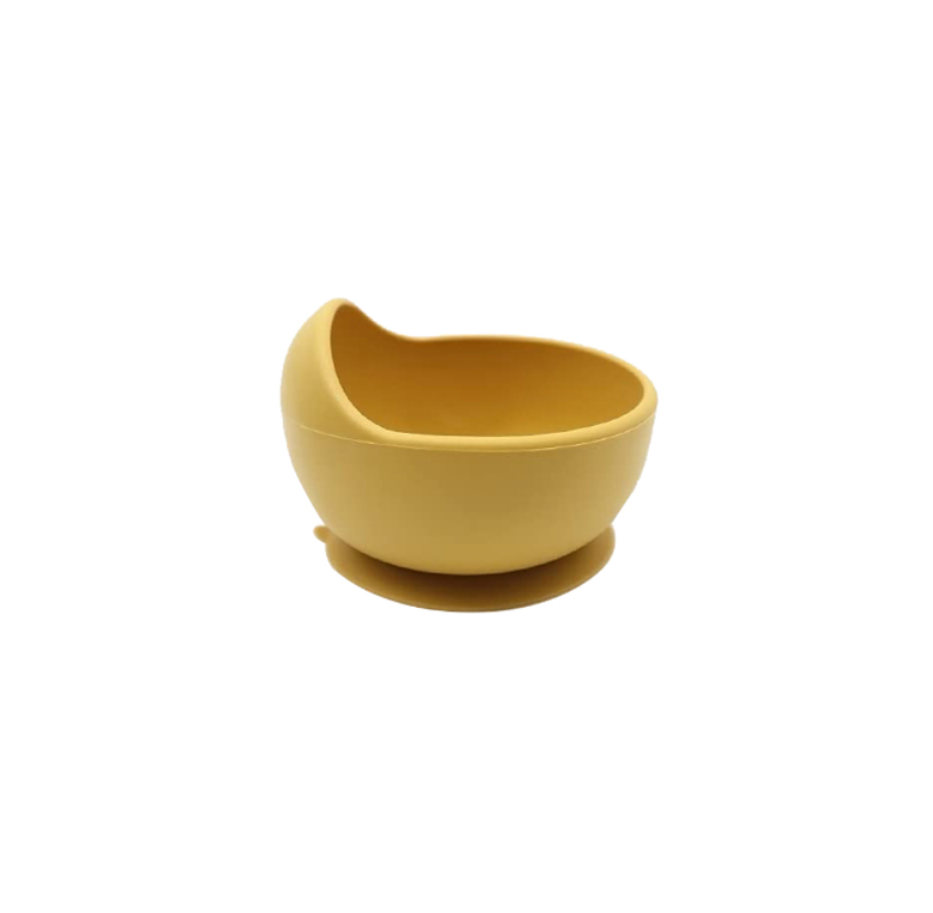 yellow silicone baby bowl
