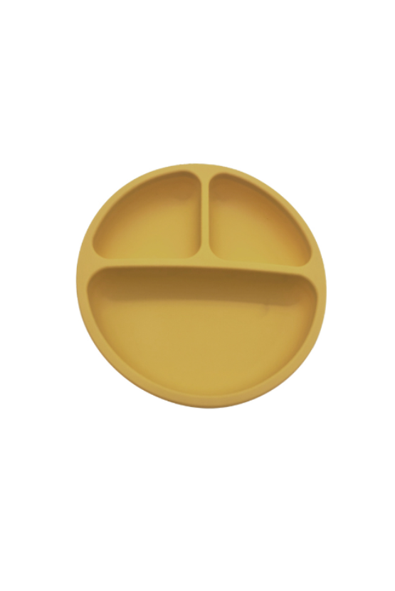 yellow baby silicone divided plate