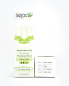 Sepal retail box for 3 pack teats, green extra small slow flow. Size, flow, age & code are displayed for easy reference.