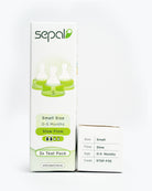 Sepal retail box for 3 pack green small teat slow flow. Size, flow, age & code displayed for easy reference.