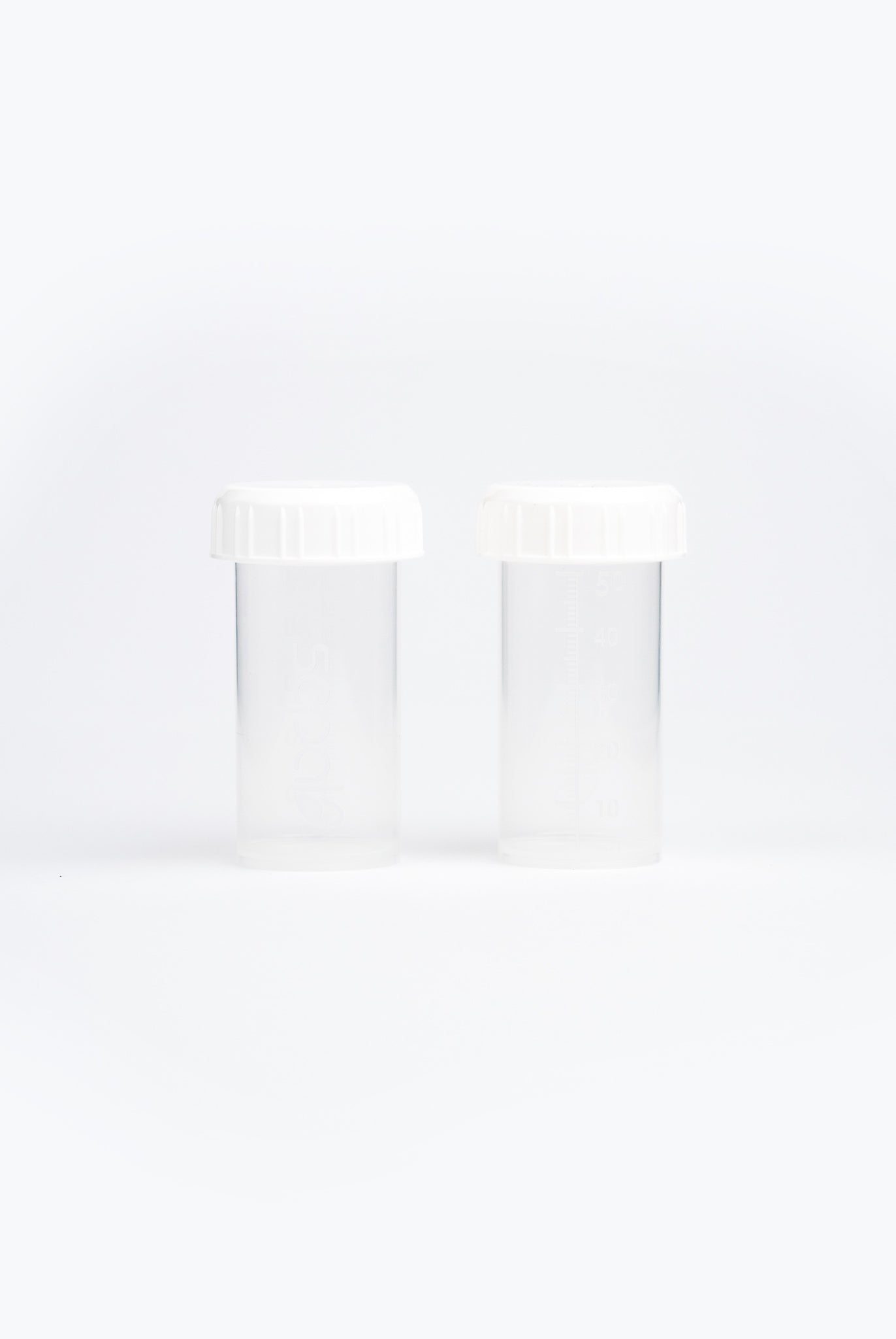 2 Sepal clear 50ml vials with Sepal white caps