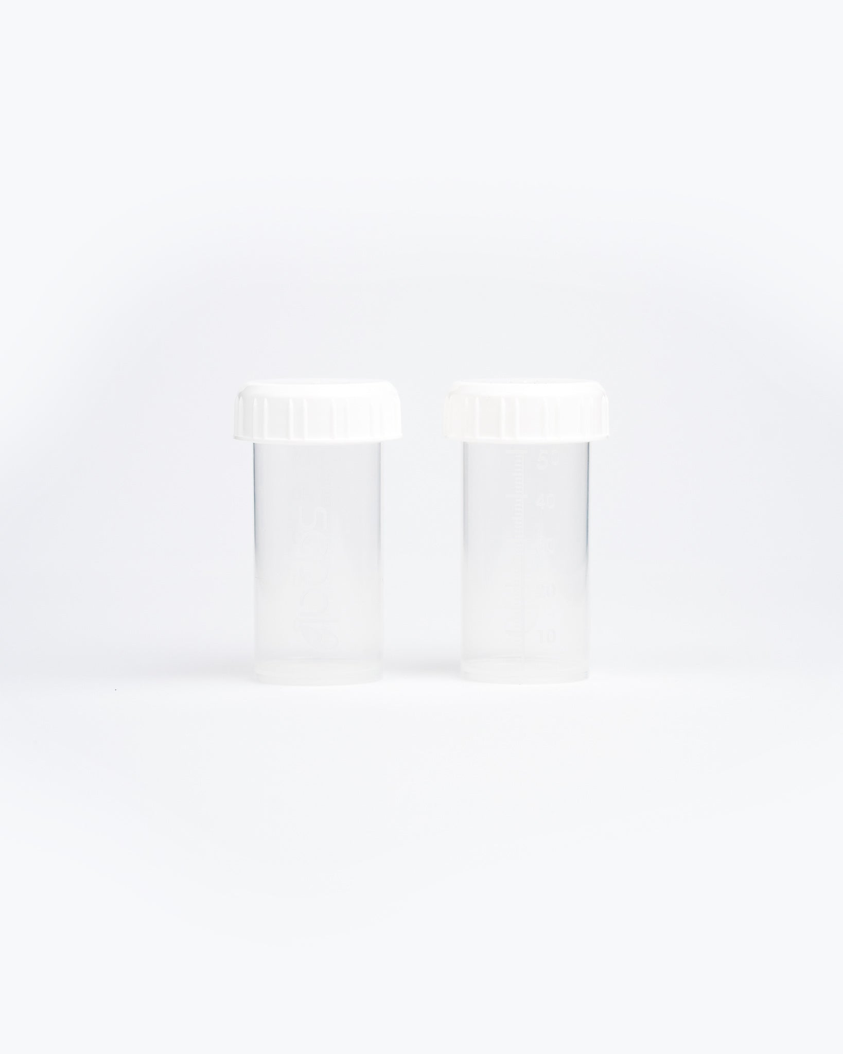 2 Sepal clear 50ml vials with Sepal white caps