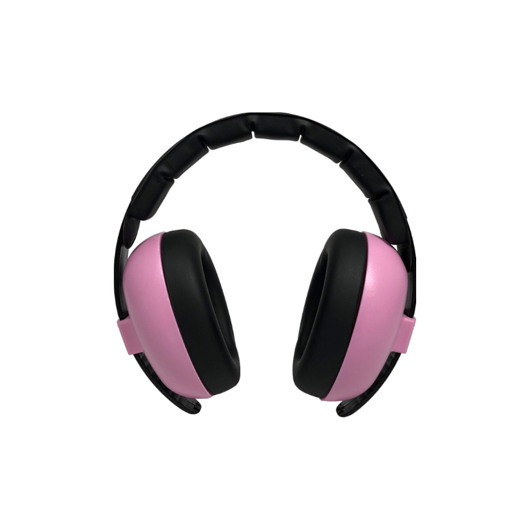 Pink and black earmuffs