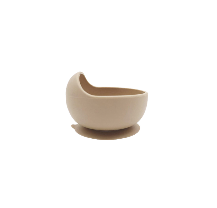 beige silicone baby bowl