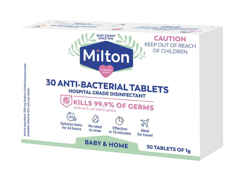 White box with Milton branding for their antibac tablets