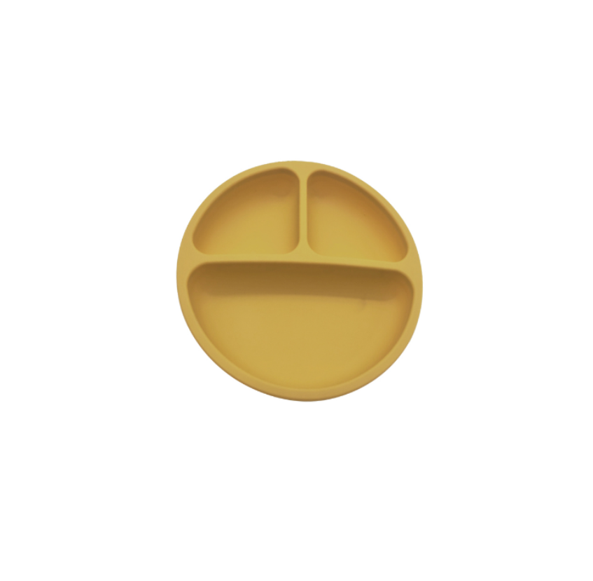 yellow baby silicone divided plate