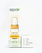 Sepal Retail Large Bottle set. Size, flow, age & product code area displayed for easy reference. 