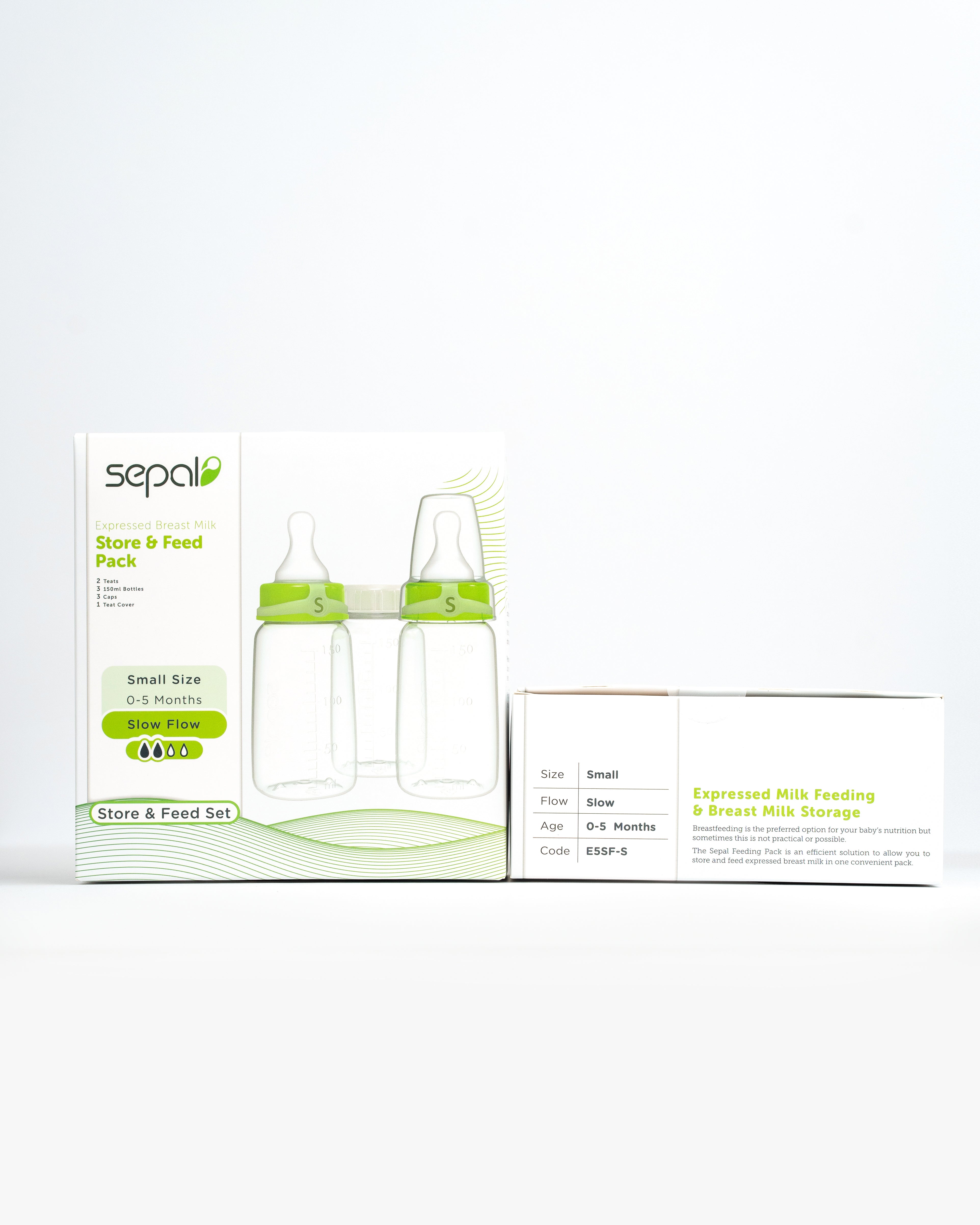 Retail box for the Sepal store and feed pack in small size slow flow. Size, Flow, Age & Code is also displayed for easy reference. 